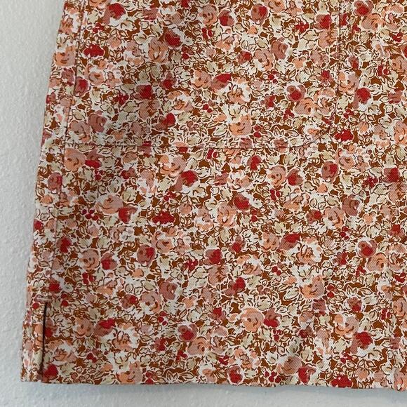 Vintage Express floral mini skirt stretch pockets boho Cottagecore Y2K retro S - Picture 2 of 8